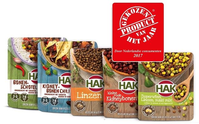 Voted product of the year 2017 – HAK stand-up pouch with beans